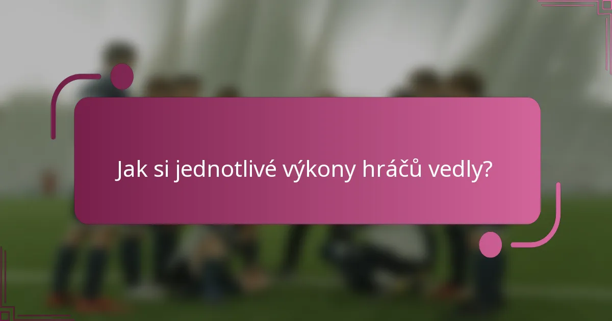 Jak si jednotlivé výkony hráčů vedly?